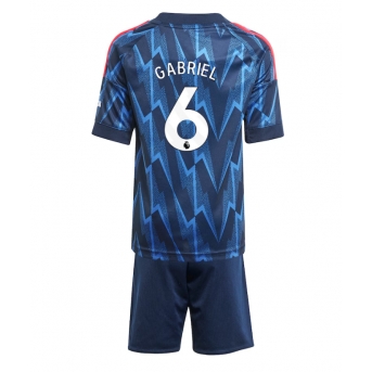 Billige Fotballdrakt Arsenal Gabriel Magalhaes #6 Replika Bortedraktsett Barn 2025-26 Kortermet (med bukser)